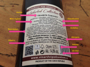 The back wine label
